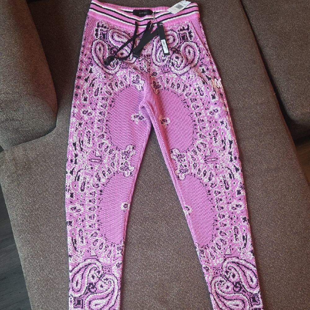 AMIRI Kids Pink and Black Patterned Leggings